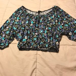 Mandee floral print black top